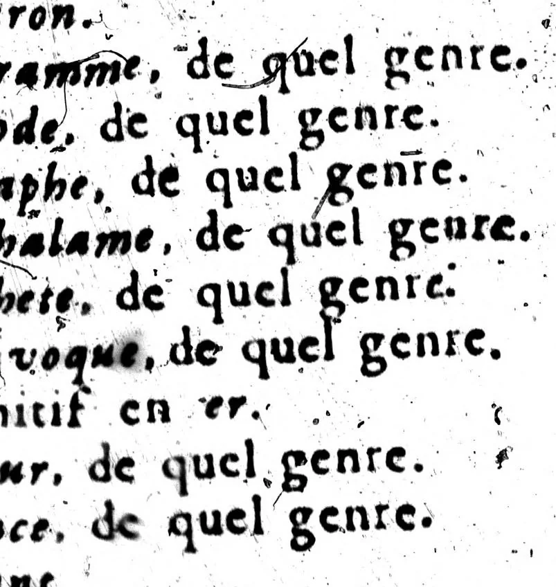 An illustration from Le Génie de la langue françoise. Suite du génie de la langue françoise. [microforme], 1685, leaf 387