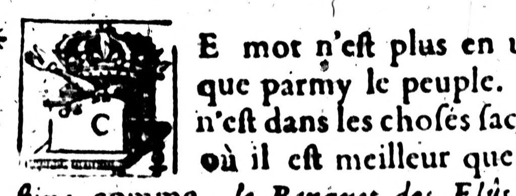 An illustration from Le Génie de la langue françoise. Suite du génie de la langue françoise. [microforme], 1685, leaf 477