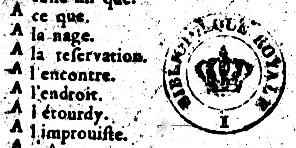An illustration from Le Génie de la langue françoise. Suite du génie de la langue françoise. [microforme], 1685, leaf 774