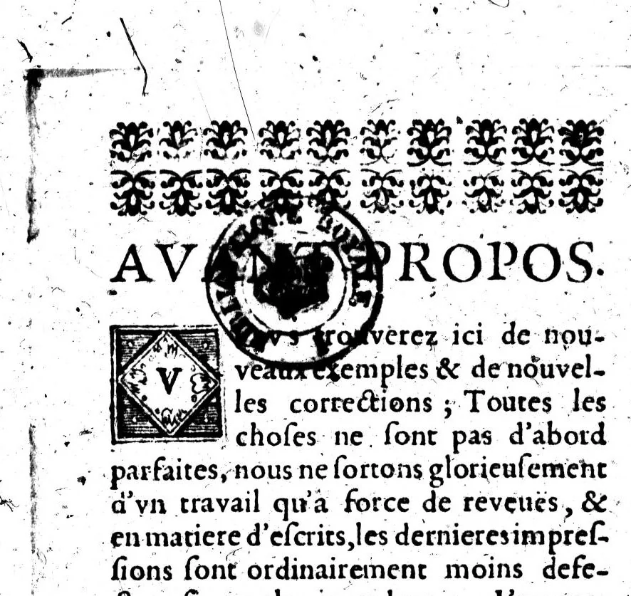 An illustration from La rhétorique françoise ou pour principale augmentation l'on trouve les secrets de nostre langue [microforme], 1665, leaf 3