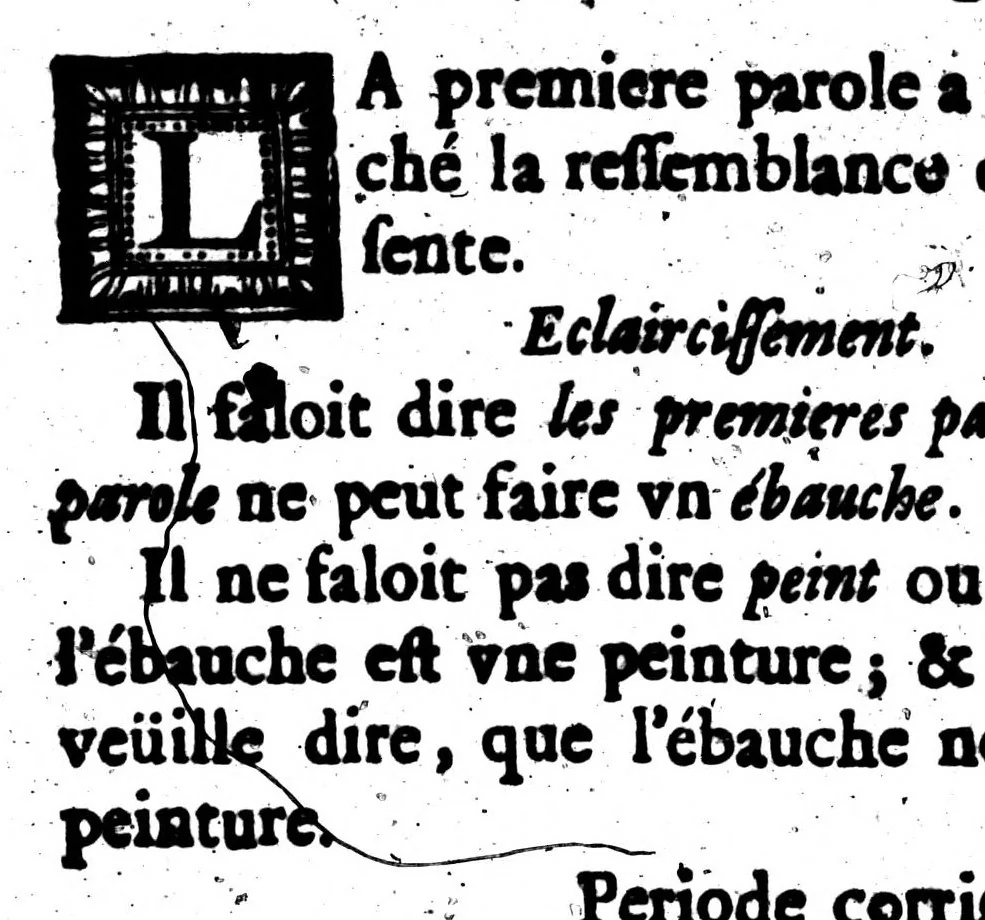 An illustration from La rhétorique françoise ou pour principale augmentation l'on trouve les secrets de nostre langue [microforme], 1673, leaf 660