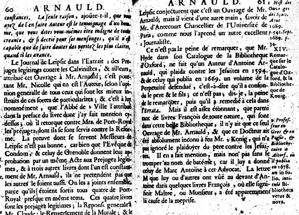 An illustration from Projet et fragmens d'un dictionnaire critique [microforme], 1692, leaf 58