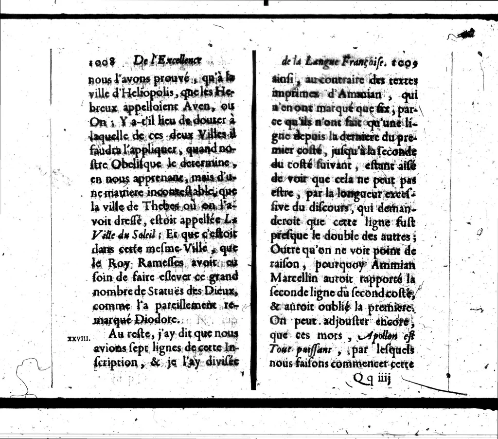 An illustration from De l'excellence de la langue françoise [microforme], 1683, leaf 513