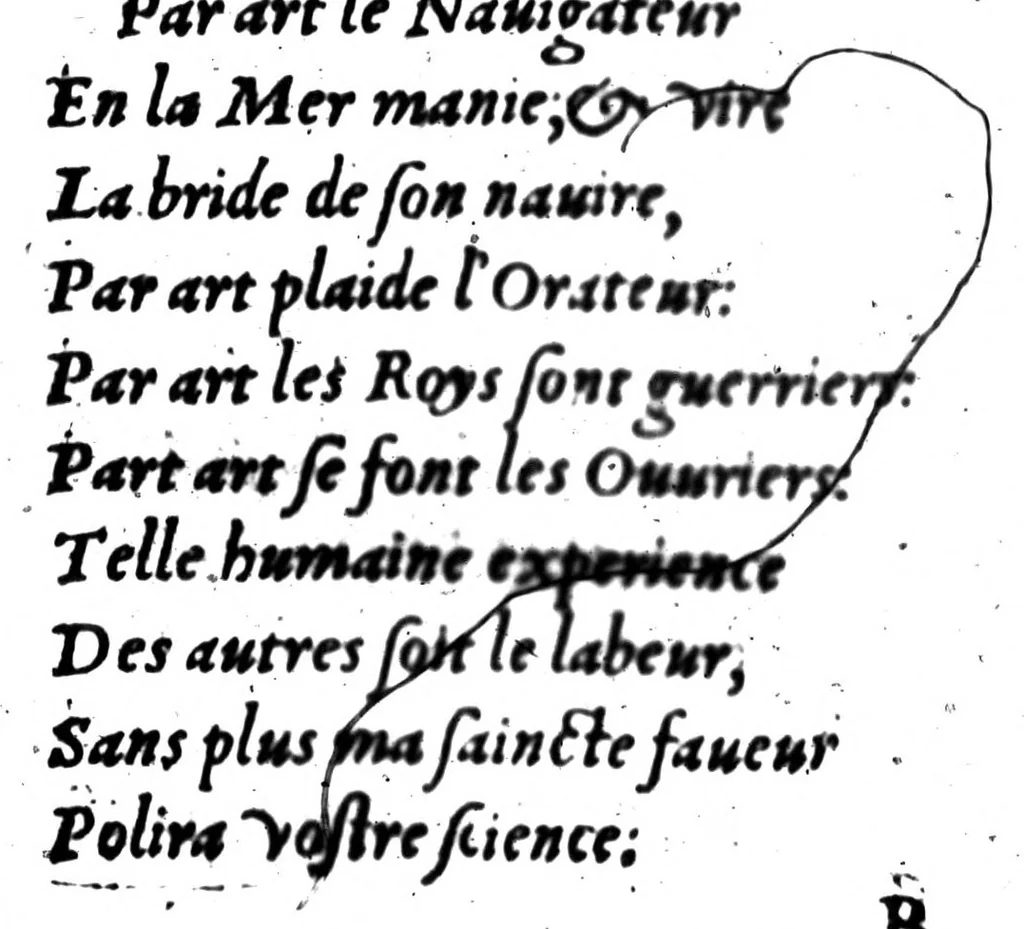 An illustration from L'Académie de l'Art poétique [microforme], 1610, leaf 49