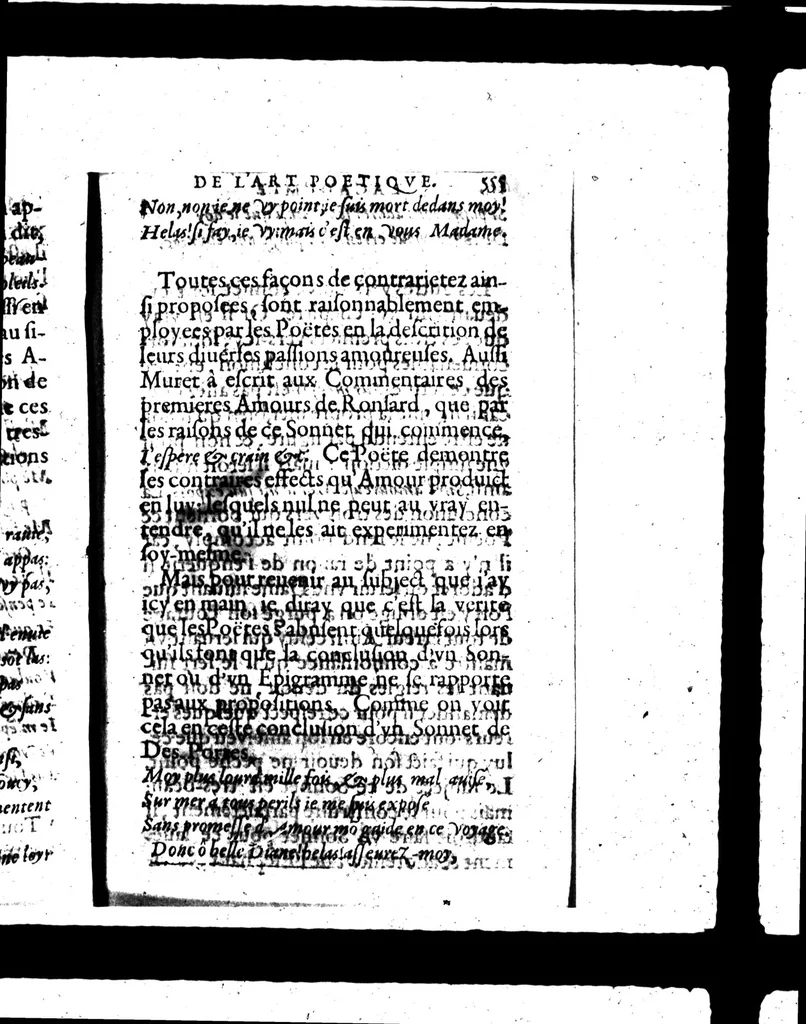 An illustration from L'Académie de l'Art poétique [microforme], 1610, leaf 587