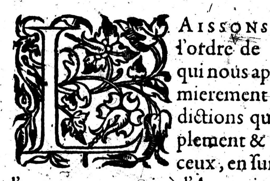 An illustration from L'Eschole françoise pour apprendre à bien parler & escrire selon l'usage de ce temps & pratique des bons autheurs [microform], 1604, leaf 157