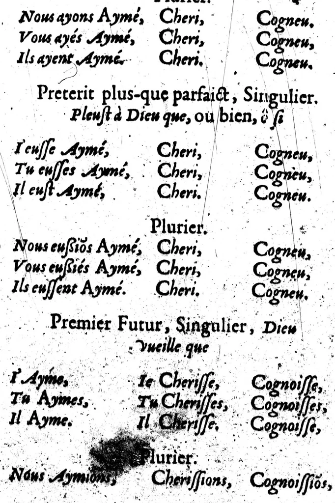 An illustration from L'Eschole françoise pour apprendre à bien parler & escrire selon l'usage de ce temps & pratique des bons autheurs [microform], 1604, leaf 233