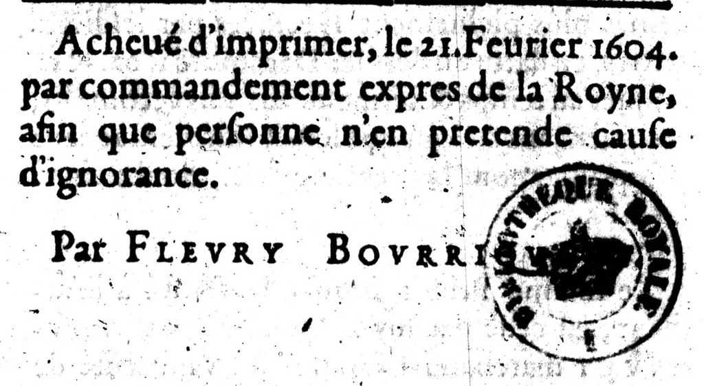An illustration from L'Eschole françoise pour apprendre à bien parler & escrire selon l'usage de ce temps & pratique des bons autheurs [microform], 1604, leaf 312