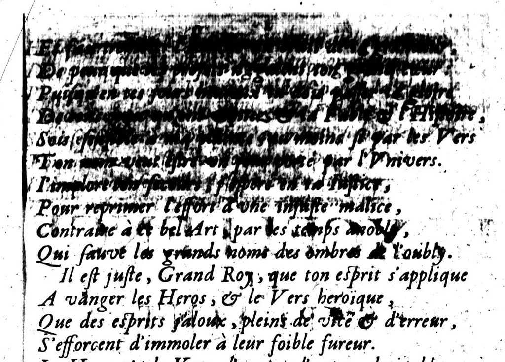 An illustration from La deffense du poëme heroïque [microforme] : avec quelques remarques sur les Oeuvres satyrique du sieur D... dialogue en vers et en prose, 1674, leaf 2