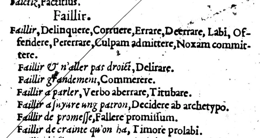 An illustration from Dictionnaire francoislatin, contenant les mots & manières de parler francois, tournez en latin [microforme], 1539, leaf 215