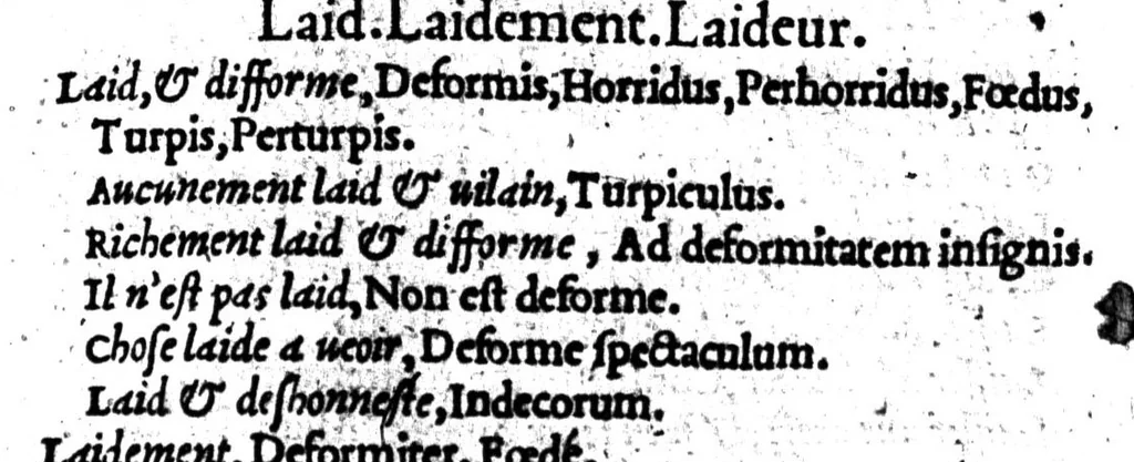 An illustration from Dictionnaire francoislatin, contenant les mots & manières de parler francois, tournez en latin [microforme], 1539, leaf 281