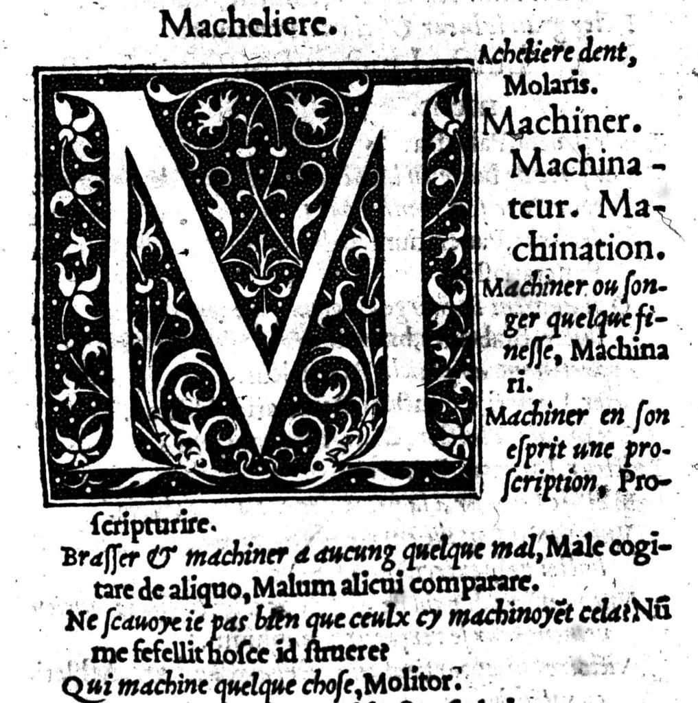An illustration from Dictionnaire francoislatin, contenant les mots & manières de parler francois, tournez en latin [microforme], 1539, leaf 296
