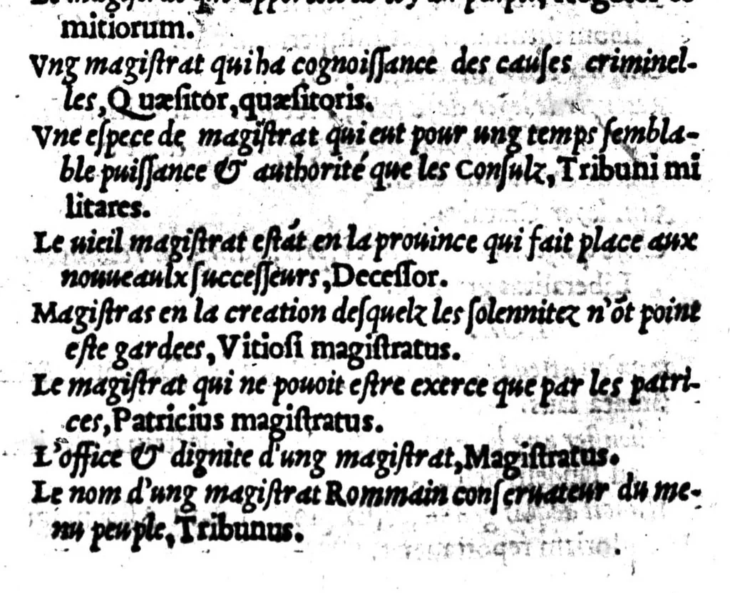 An illustration from Dictionnaire francoislatin, contenant les mots & manières de parler francois, tournez en latin [microforme], 1539, leaf 296