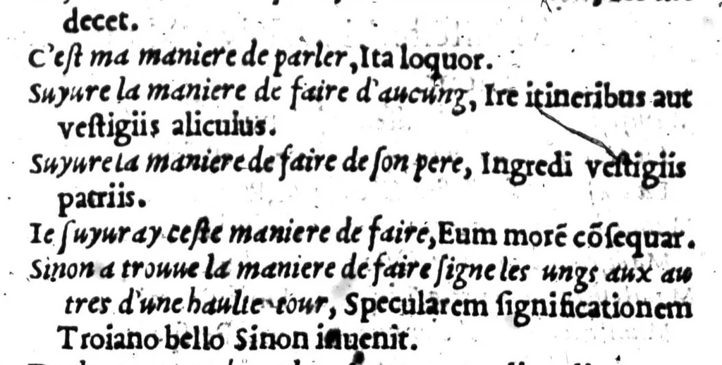 An illustration from Dictionnaire francoislatin, contenant les mots & manières de parler francois, tournez en latin [microforme], 1539, leaf 303