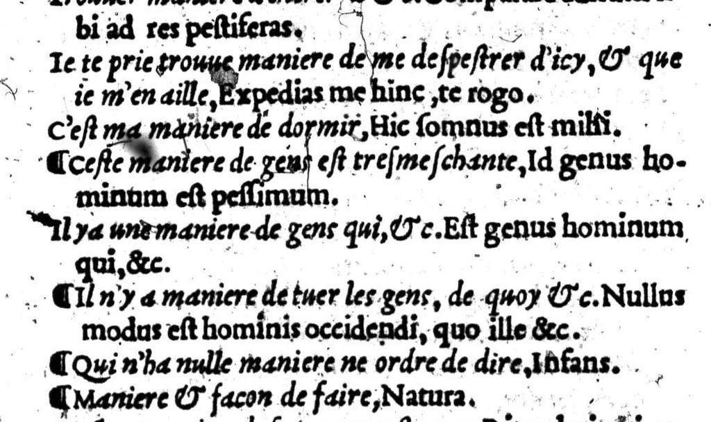 An illustration from Dictionnaire francoislatin, contenant les mots & manières de parler francois, tournez en latin [microforme], 1539, leaf 303