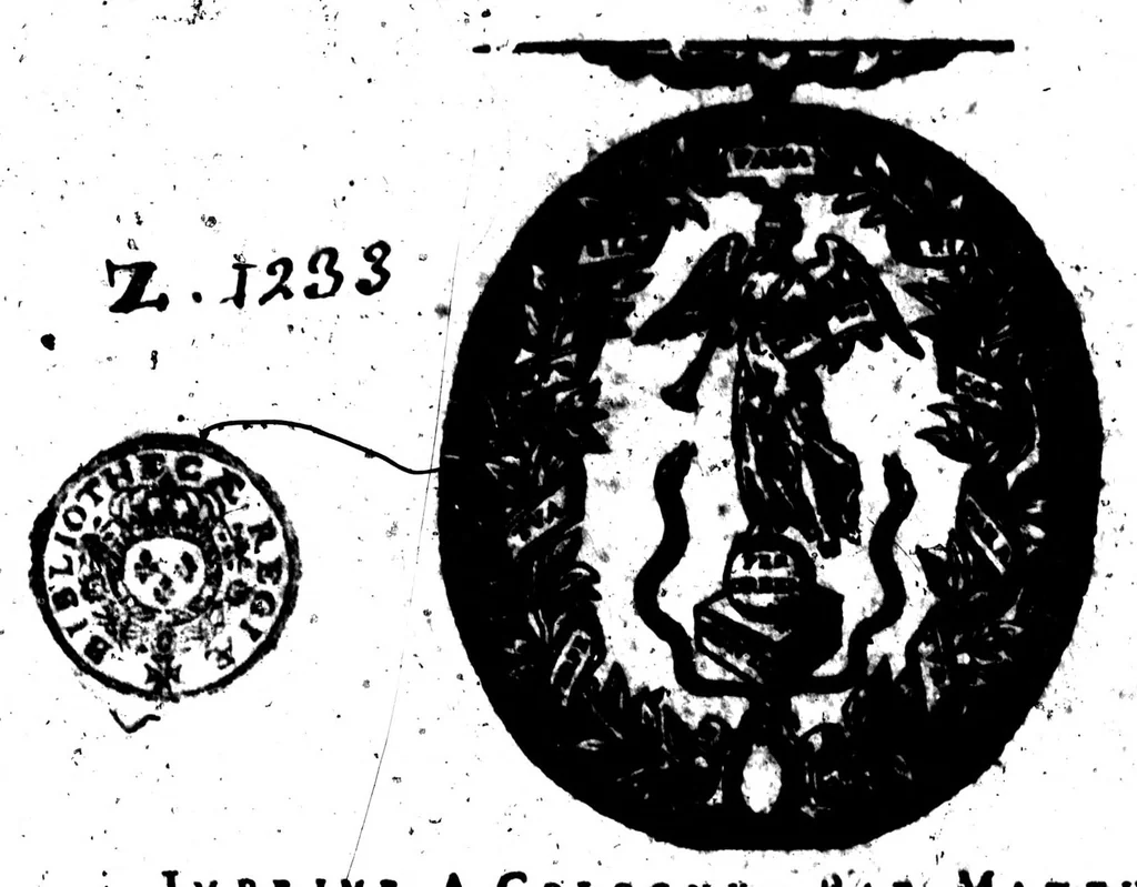 An illustration from Thrésor de l'histoire des langues de cest univers ... [microforme], 1613, leaf 1