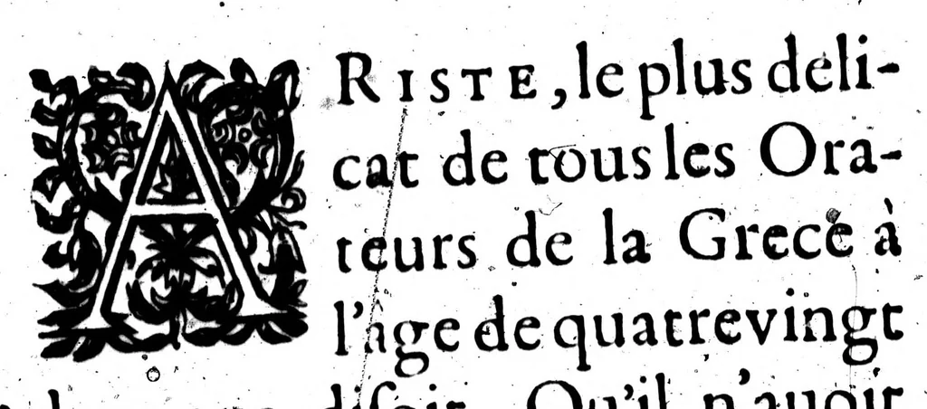 An illustration from Letres de Phyllarque à Ariste, où il est traité de l'éloquence françoise [microforme], 1627, leaf 104