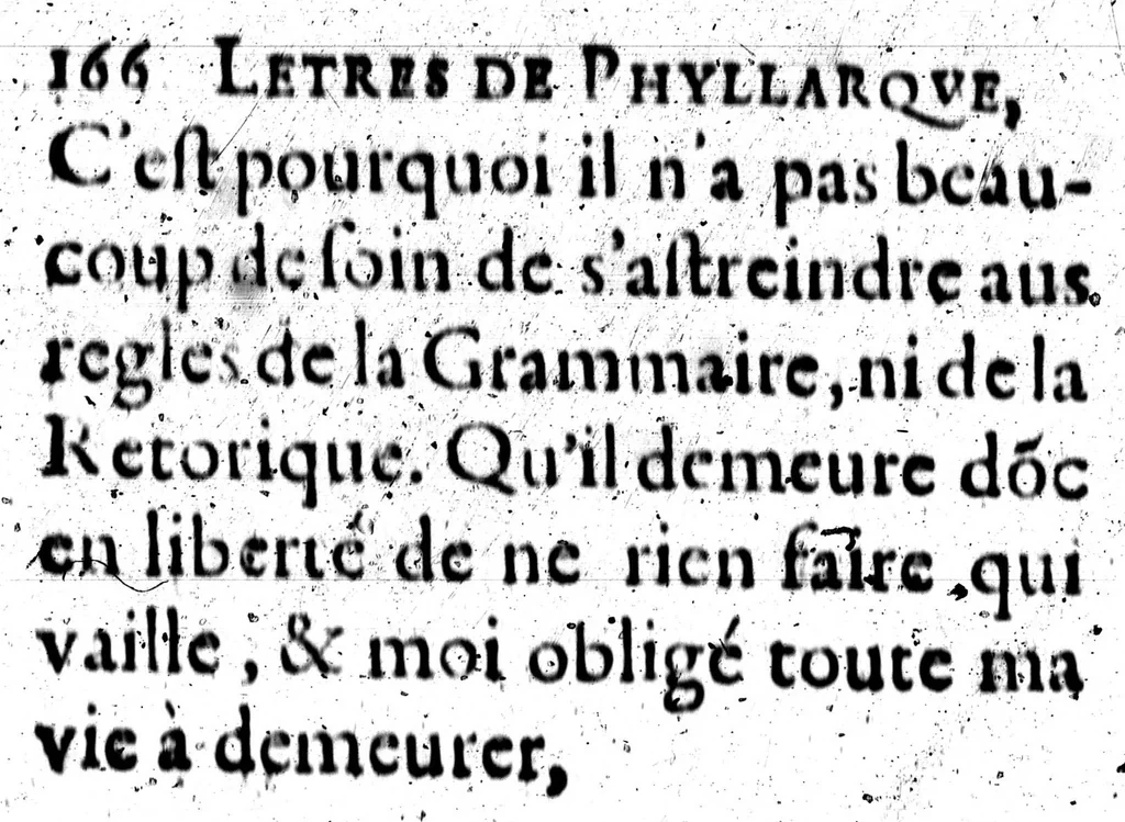 An illustration from Letres de Phyllarque à Ariste, où il est traité de l'éloquence françoise [microforme], 1627, leaf 766