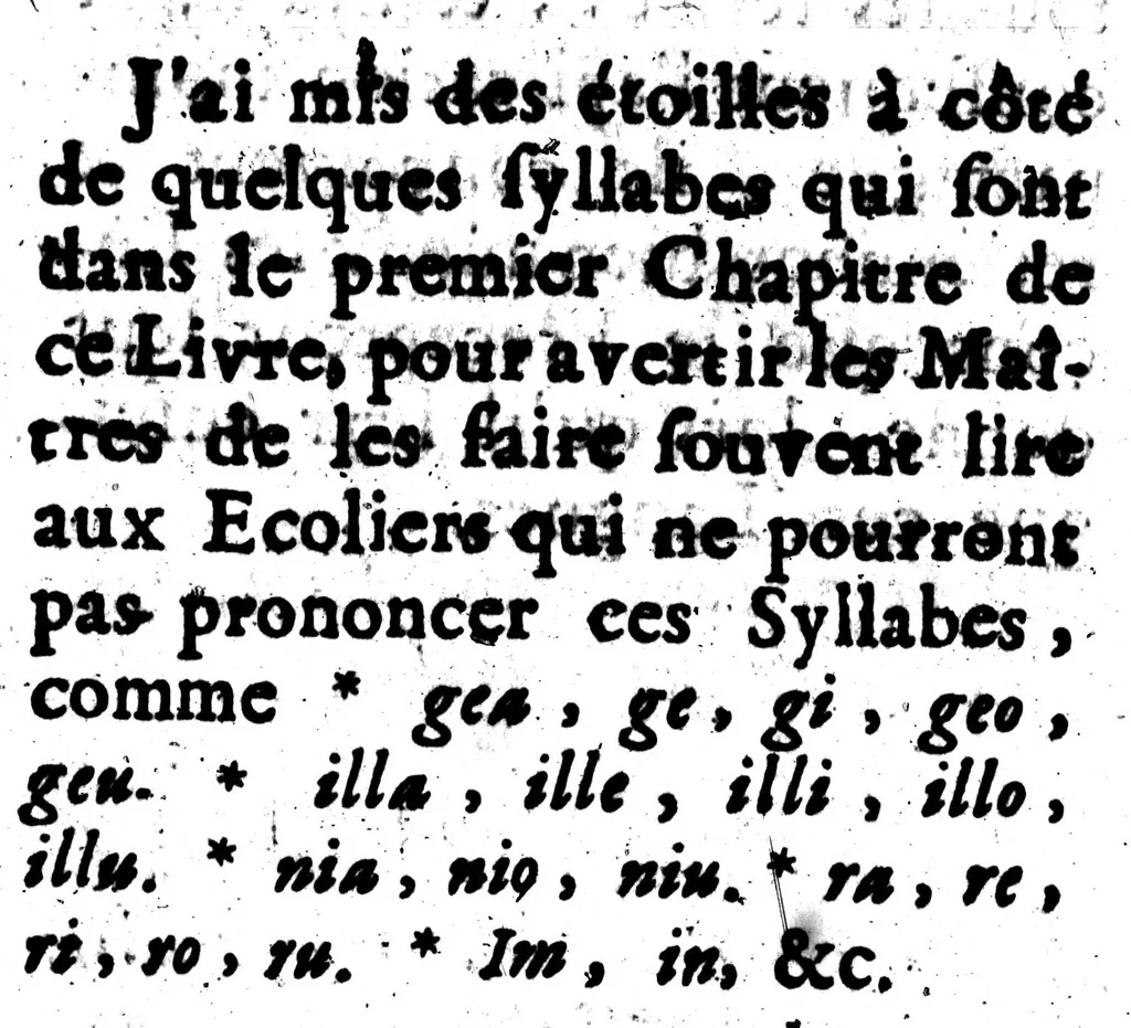 An illustration from L'Art de bien prononcer et de bien parler la langue françoise [microforme], 1687, leaf 68