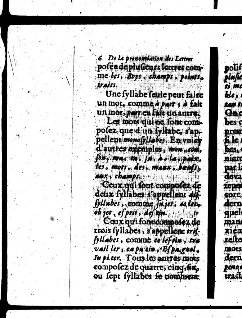 An illustration from L'Art de bien prononcer et de bien parler la langue françoise [microforme], 1687, leaf 74