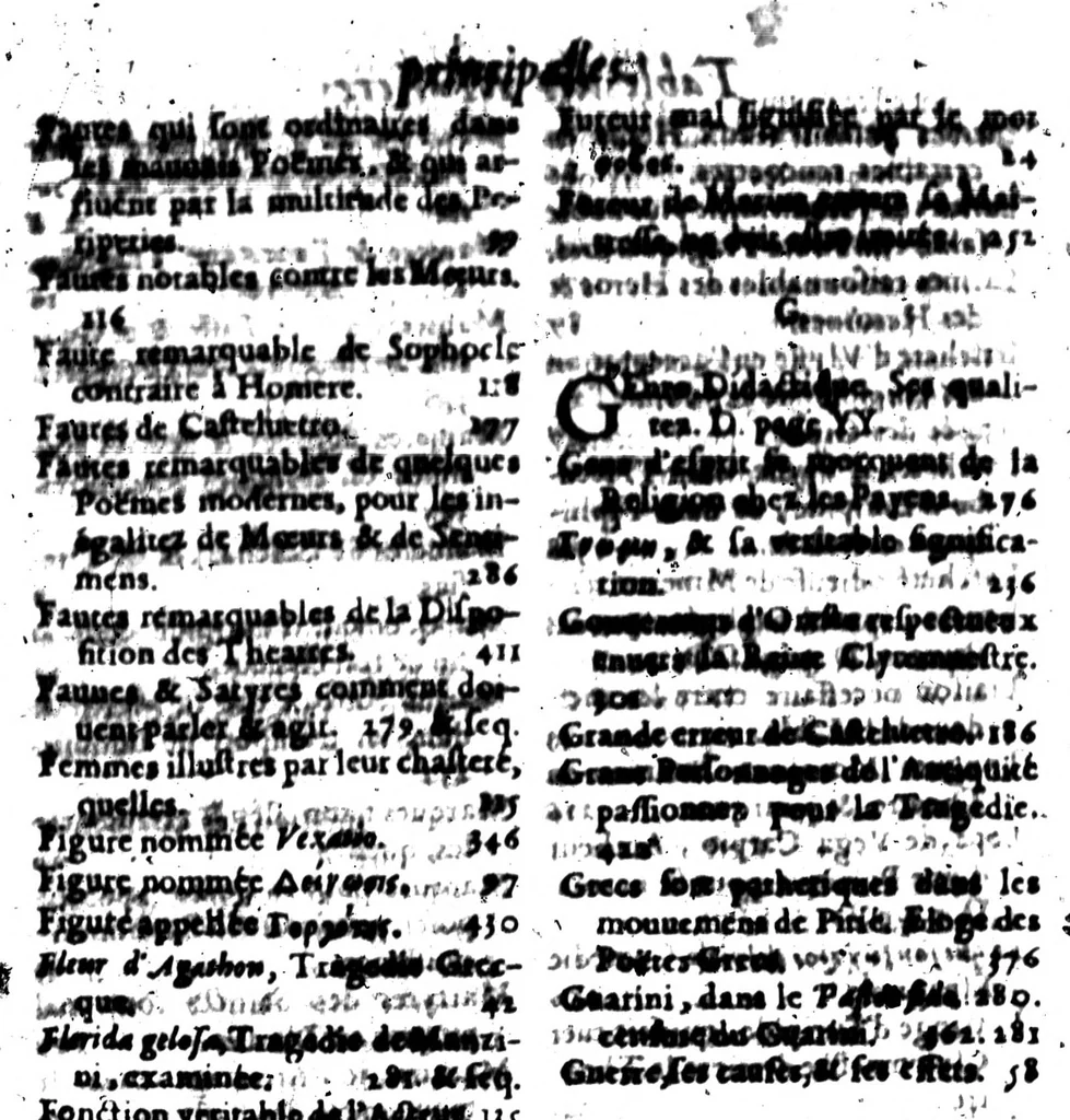 An illustration from La Poétique [microforme] Tome premier, 1639, leaf 535
