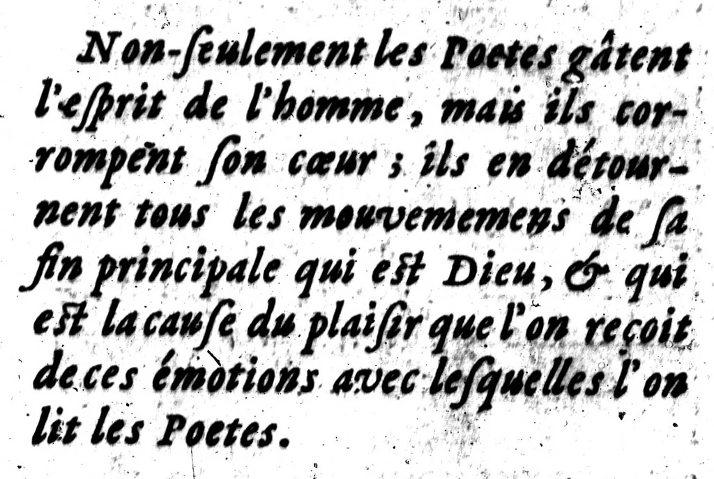An illustration from Nouvelles reflexions sur l'art poétique [microforme], 1668, leaf 101