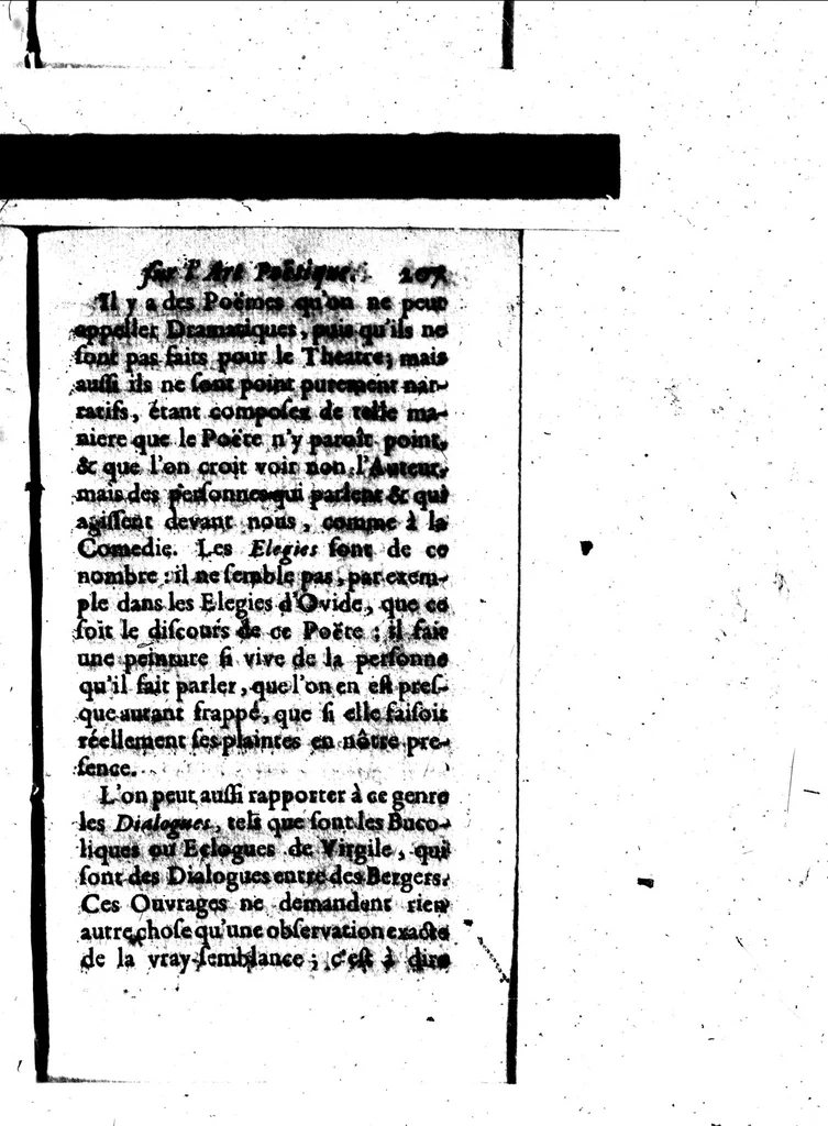 An illustration from Nouvelles reflexions sur l'art poétique [microforme], 1668, leaf 223