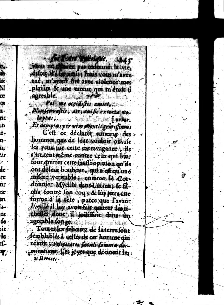 An illustration from Nouvelles reflexions sur l'art poétique [microforme], 1668, leaf 259