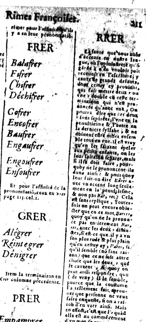 An illustration from Le dictionnaire des rimes françoises [microforme], 1596, leaf 227
