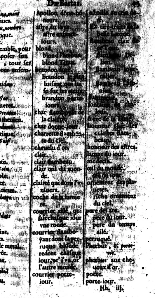 An illustration from Le dictionnaire des rimes françoises [microforme], 1596, leaf 501
