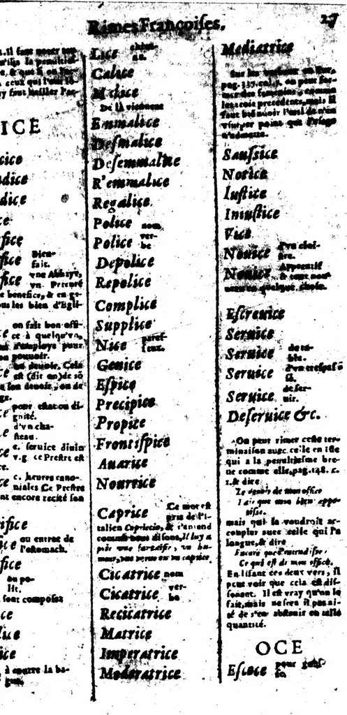 An illustration from Le grand dictionnaire des rimes francaises [microforme], 1623, leaf 43