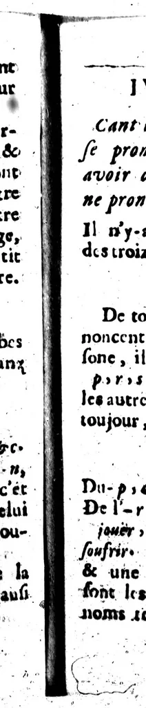 An illustration from Les principes infallibles et les règles asurées de la juste prononciation de nôtre langue [microforme], 1670, leaf 233