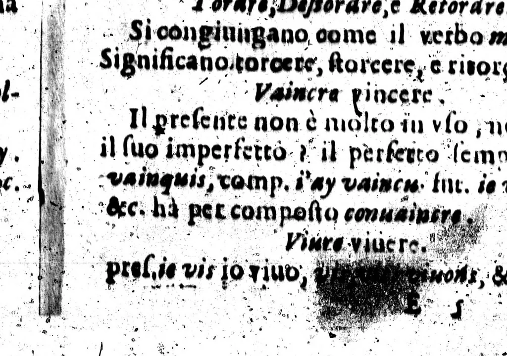 An illustration from La novissima grammatica delle tré lingue italiana, franzese e spagnuola [microform], 1664, leaf 121