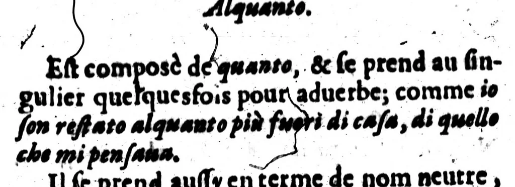 An illustration from La novissima grammatica delle tré lingue italiana, franzese e spagnuola [microform], 1664, leaf 172