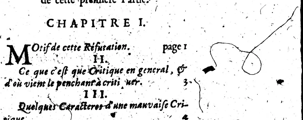 An illustration from Réponse à une critique satyrique intitulée l'apotheose du Dictionnaire de l'Academie françoise [microforme], 1696, leaf 7