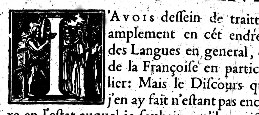 An illustration from Les Origines de la langue françoise [microforme], 1650, leaf 13