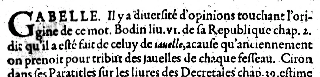 An illustration from Les Origines de la langue françoise [microforme], 1650, leaf 390