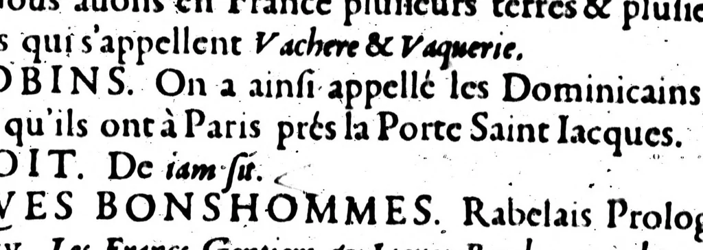 An illustration from Les Origines de la langue françoise [microforme], 1650, leaf 455