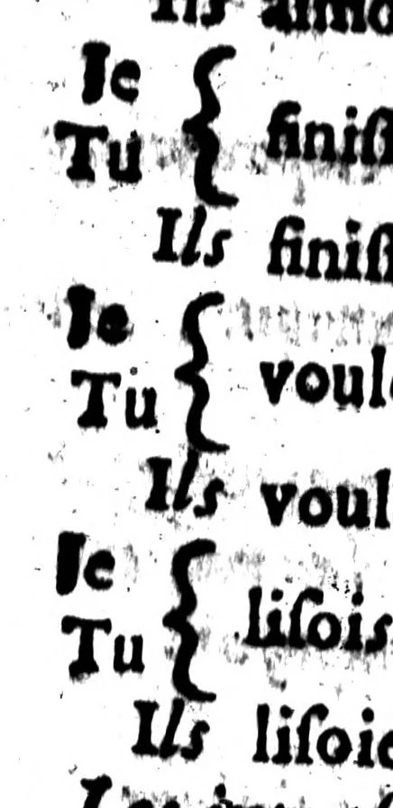 An illustration from Les deux grammaires françaises [microforme], 1694, leaf 106