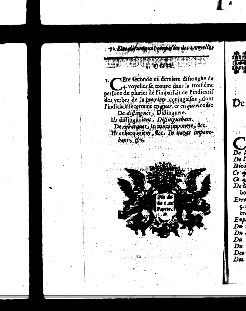 An illustration from Les deux grammaires françaises [microforme], 1694, leaf 196