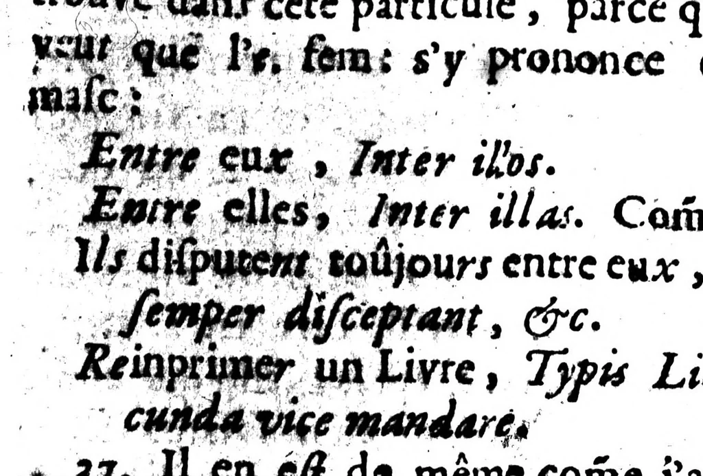An illustration from Les deux grammaires françaises [microforme], 1694, leaf 63