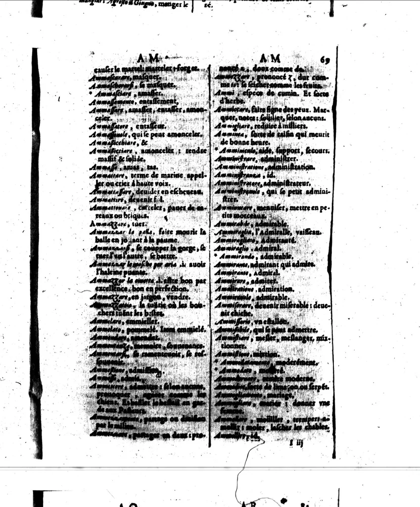 An illustration from Recherches italiennes et françoise, ou, Dictionnaire, contenant outre les mots ordinaire, une quantité de proverbes & de phrases, pour l'intelligence de l'une & l'autre langue [microforme] : avec un abrégé de grammaire italienne, 1640, leaf 77