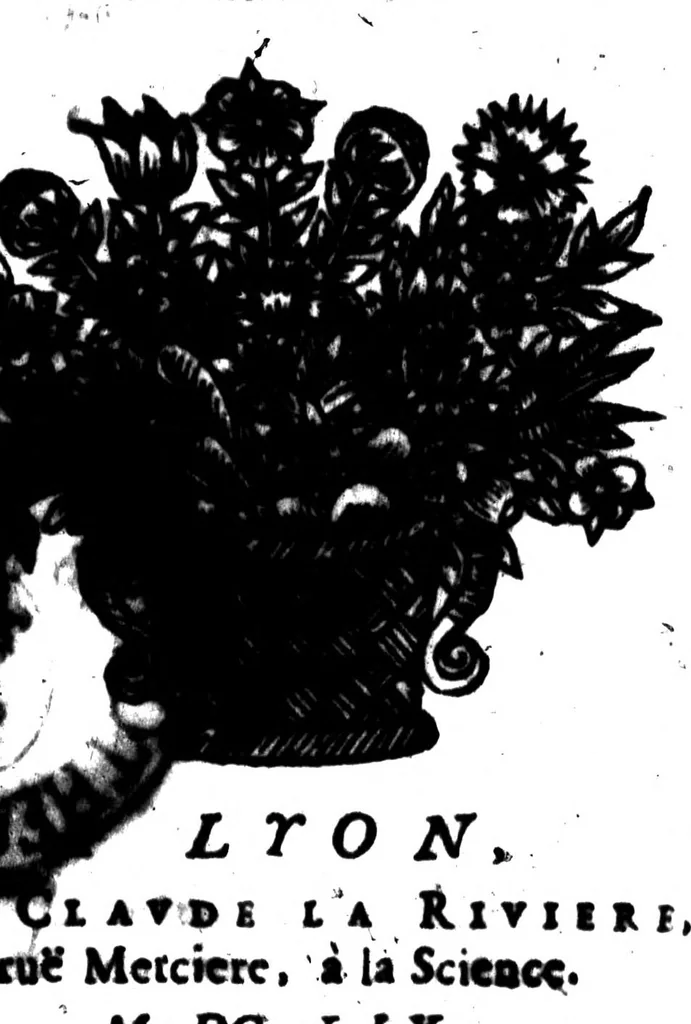 An illustration from Le Parterre de la rhetorique françoise [microforme] : emaillé de toutes les plus belles fleurs d'éloquence qui se rencontrent dans les oeuvres des orateurs tant anciens que modernes, 1659, leaf 1