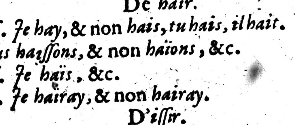 An illustration from Grammaire françoise, rapportée au langage du temps [microforme], 1640, leaf 172