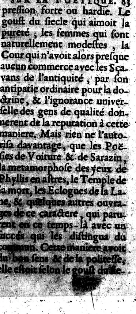 An illustration from Reflexions sur la poètique d'Aristote, et sur les ouvrages des poètes anciens & modernes [microforme], 1674, leaf 105