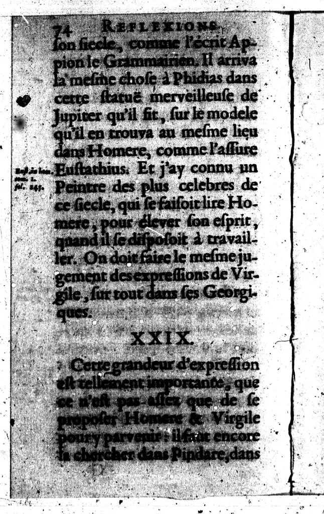 An illustration from Reflexions sur la poètique d'Aristote, et sur les ouvrages des poètes anciens & modernes [microforme], 1674, leaf 96