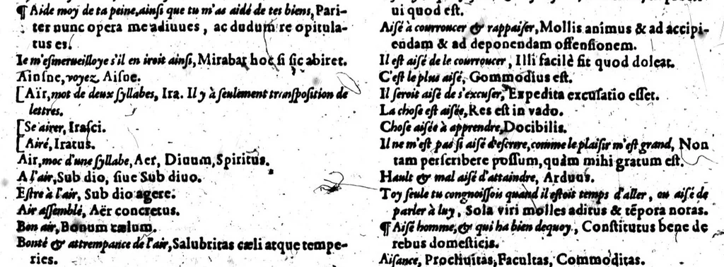 An illustration from Dictionnaire françois latin, auquel les mots françois, avec les manières d'user d'iceulx, sont tournez en latin [microforme], 1564, leaf 27