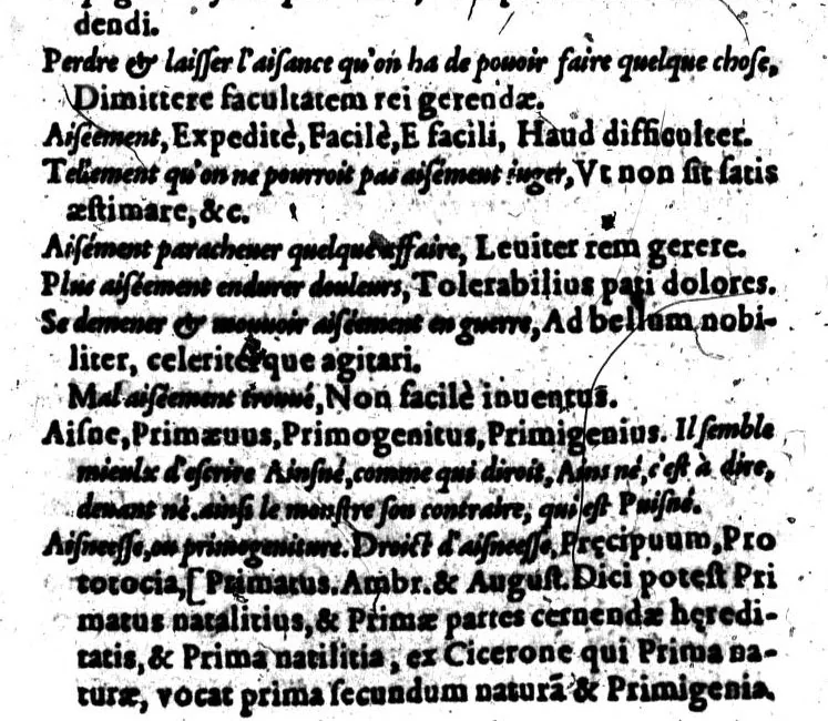 An illustration from Dictionnaire françois latin, auquel les mots françois, avec les manières d'user d'iceulx, sont tournez en latin [microforme], 1564, leaf 27