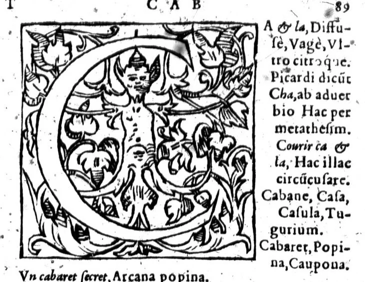 An illustration from Dictionnaire françois latin, auquel les mots françois, avec les manières d'user d'iceulx, sont tournez en latin [microforme], 1564, leaf 91