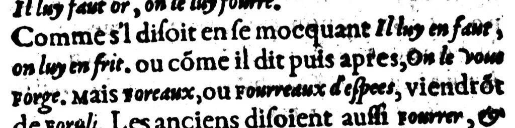 An illustration from Celt-hellenisme, ou, Etymologic des mots francois tirez du graec [microforme] : plus preuves en general de la descente de nostre langue, 1581, leaf 150